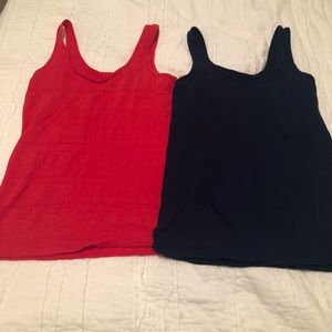 Textured tank tops (blue and red)